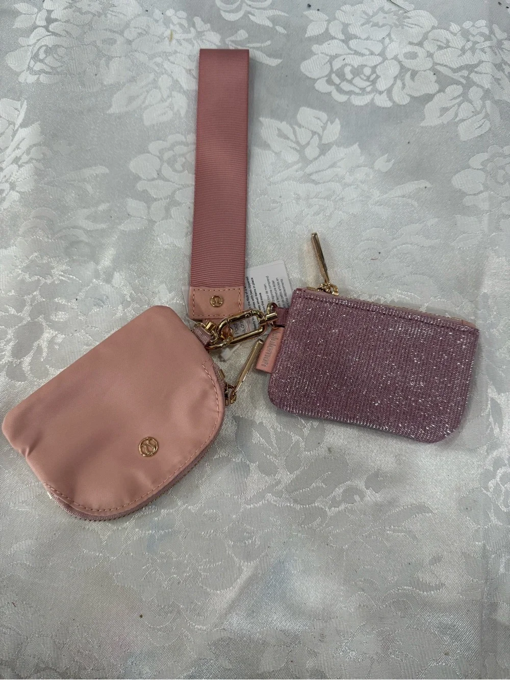 Women’s Pink Sparkle duel Pouch wristlet - Brand: lululemon